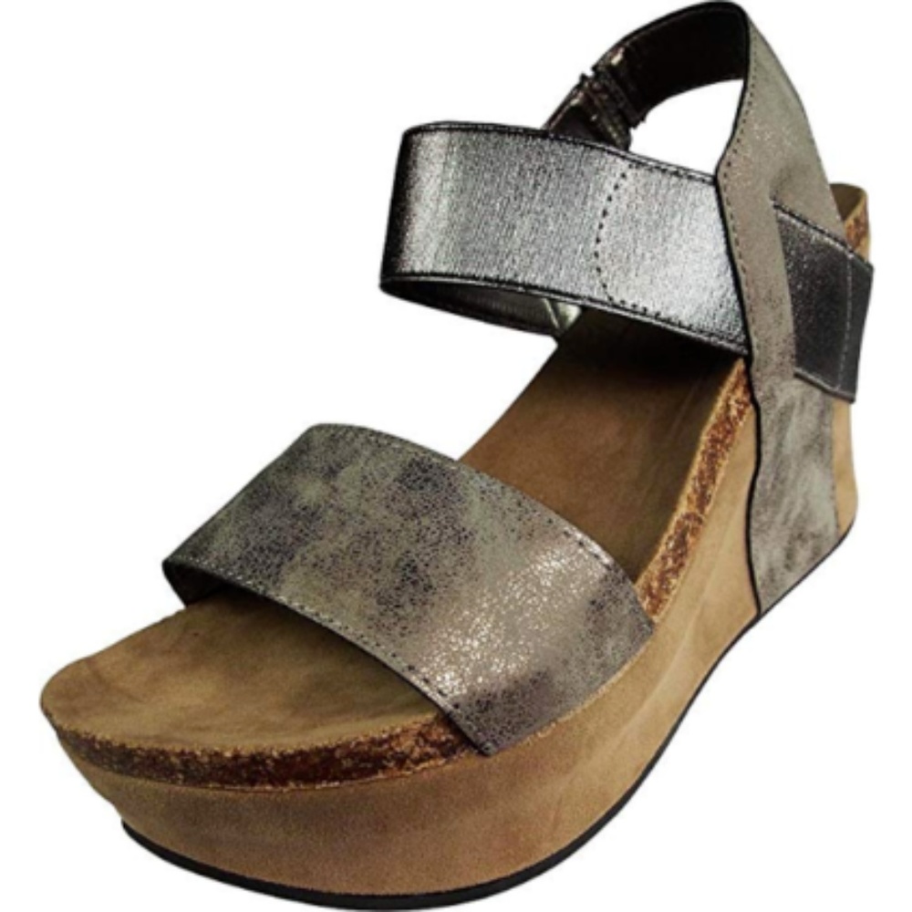 Platform Wedge High Heels Pewter-FINAL STOCK